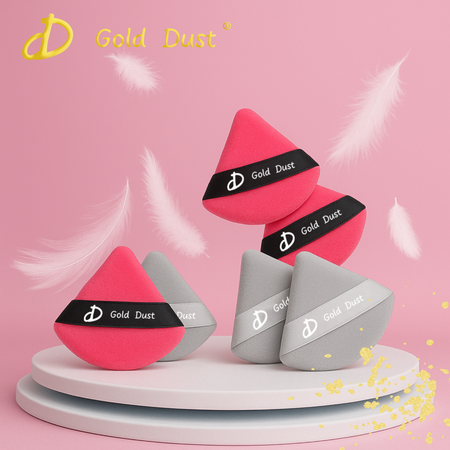 Puszek do pudru 6szt. ciemny róż szary