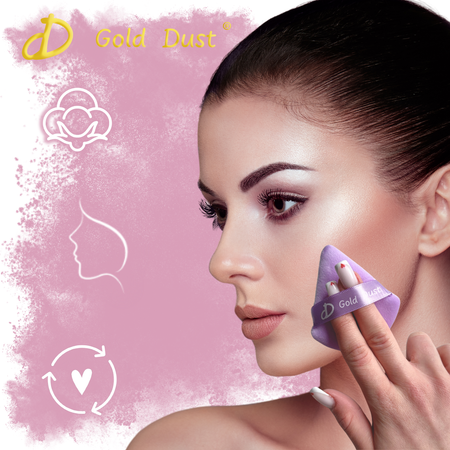 Puszek do pudru 6szt. fioletowy czarny