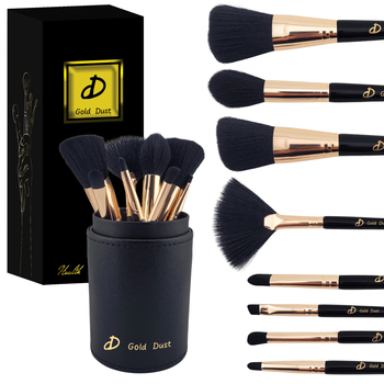 Pędzle do makijażu w tubie czarne 9w1