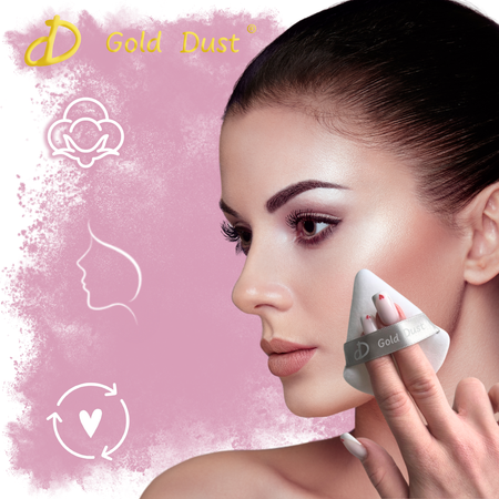 Puszek do pudru 6szt. czarny biały jasny róż