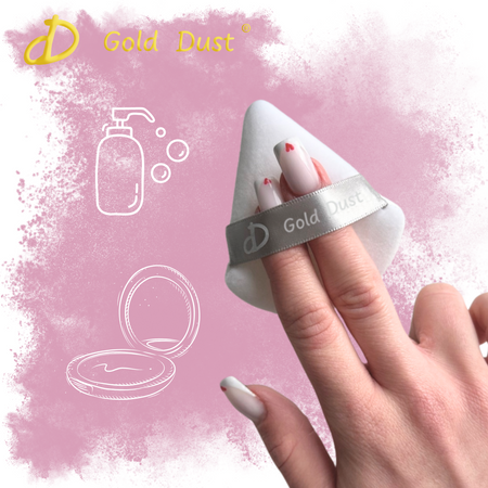 Puszek do pudru 6szt. czarny biały jasny róż