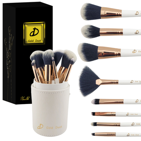 Pędzle do makijażu w tubie białe 9w1