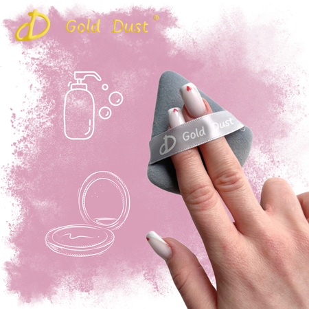 Puszek do pudru 6szt. ciemny róż szary