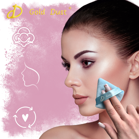 Puszek do pudru 6szt. niebieski szary