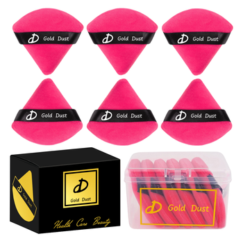 Puszek do pudru  6szt. ciemny róż