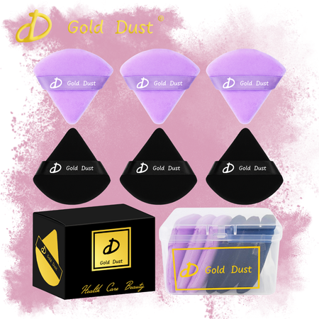 Puszek do pudru 6szt. fioletowy czarny