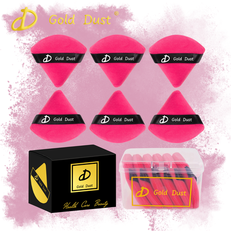 Puszek do pudru  6szt. ciemny róż