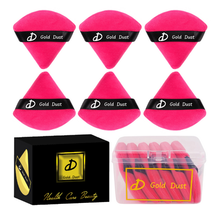 Puszek do pudru  6szt. ciemny róż