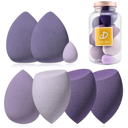 Gąbki do makijażu 7w1 zestaw fioletowy