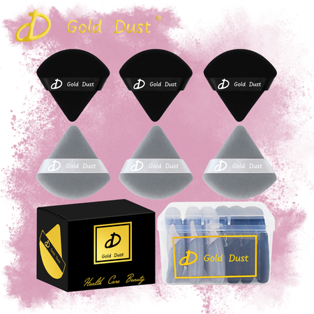 Puszek do pudru 6szt. czarny szary