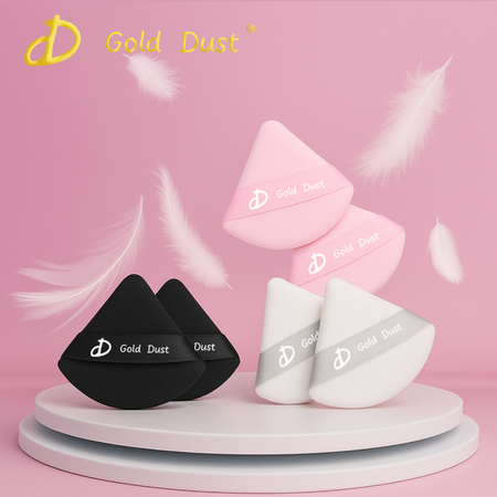 Puszek do pudru 6szt. czarny biały jasny róż