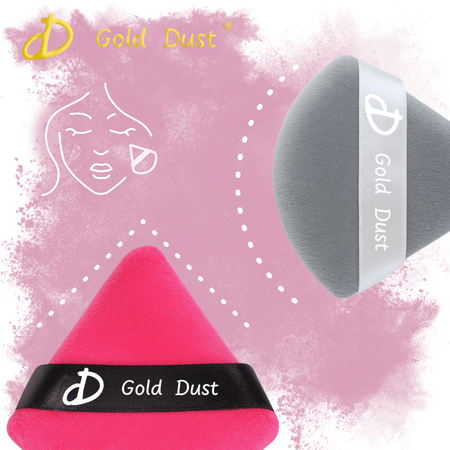 Puszek do pudru 6szt. ciemny róż szary