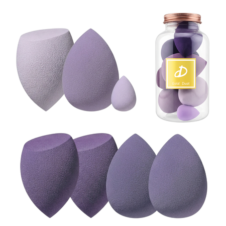 Gąbki do makijażu 7w1 zestaw fioletowy