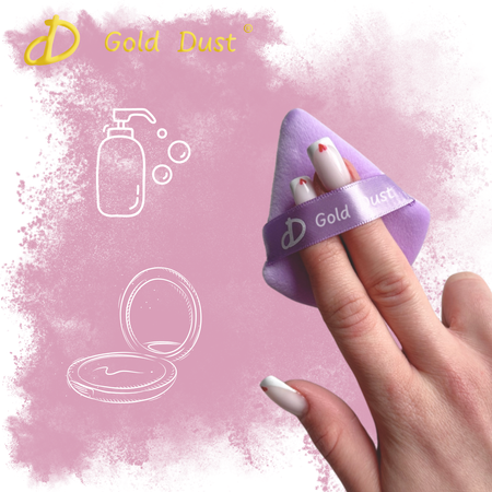 Puszek do pudru 6szt. fioletowy czarny