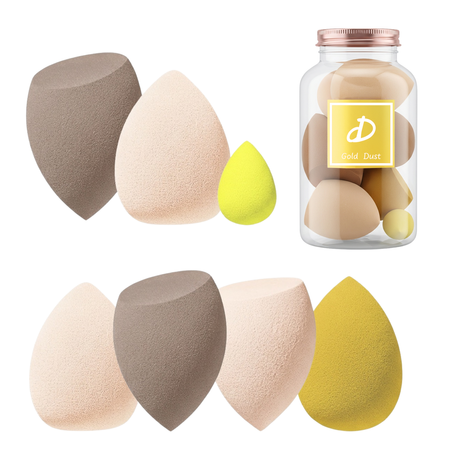 Gąbki do makijażu 7w1 zestaw beżowy