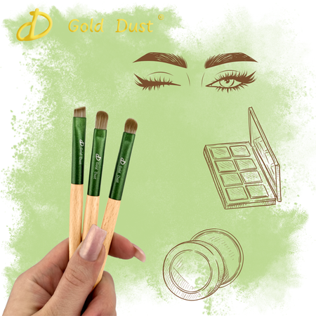 Pędzle do makijażu zielone 11w1