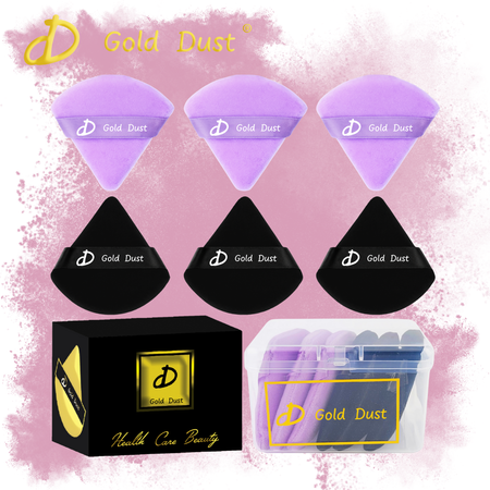 Puszek do pudru 6szt. fioletowy czarny