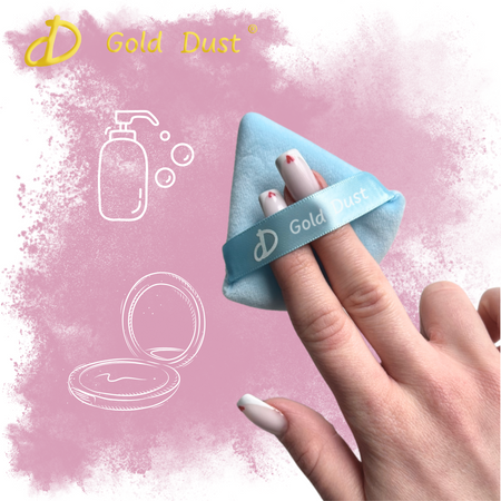 Puszek do pudru 6szt. niebieski szary