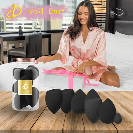 Gąbki do makijażu 7w1 zestaw czarny