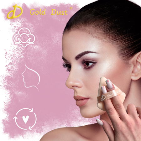 Puszek do pudru 6szt. czarny beżowy