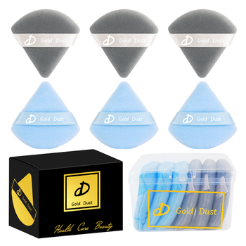 Puszek do pudru 6szt. niebieski szary