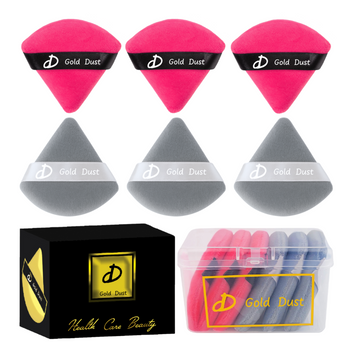 Puszek do pudru 6szt. ciemny róż szary