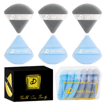 Puszek do pudru 6szt. niebieski szary