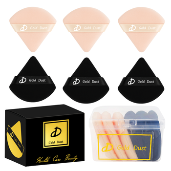 Puszek do pudru 6szt. czarny beżowy