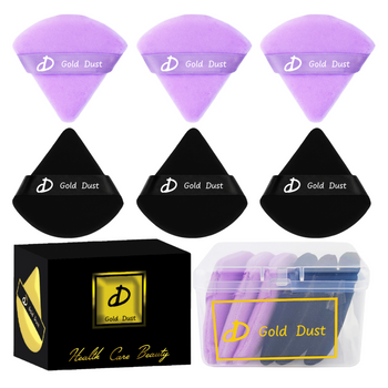 Puszek do pudru 6szt. fioletowy czarny