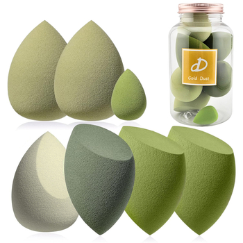 Gąbki do makijażu 7w1 zestaw zielony