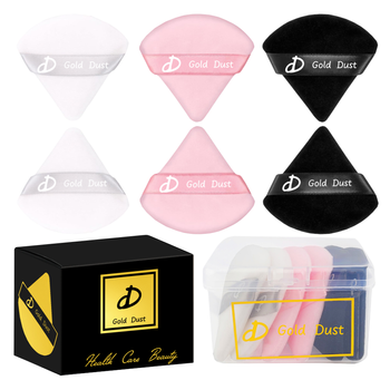 Puszek do pudru  6szt. czarny biały jasny róż