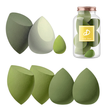 Gąbki do makijażu 7w1 zestaw zielony