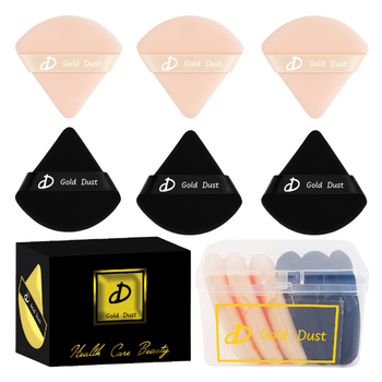 Puszek do pudru 6szt. czarny beżowy